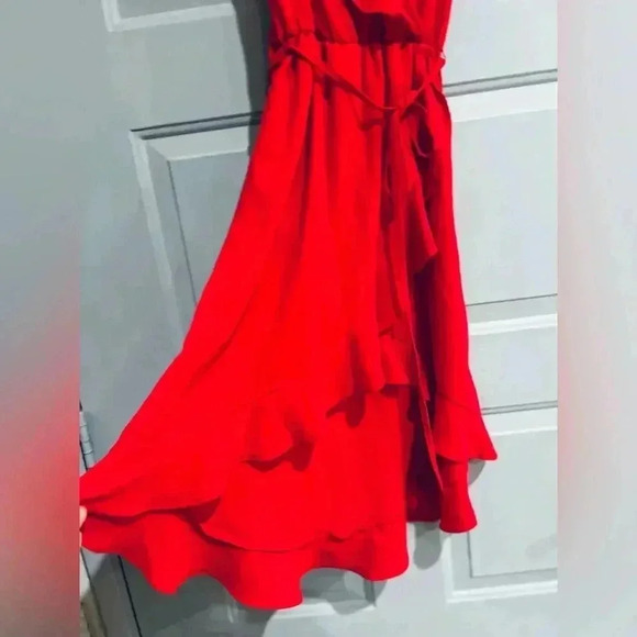 H&M DIVIDED RED RUFFLE DRESS WOMEN'S SIZE 2 - Picture 3 of 9